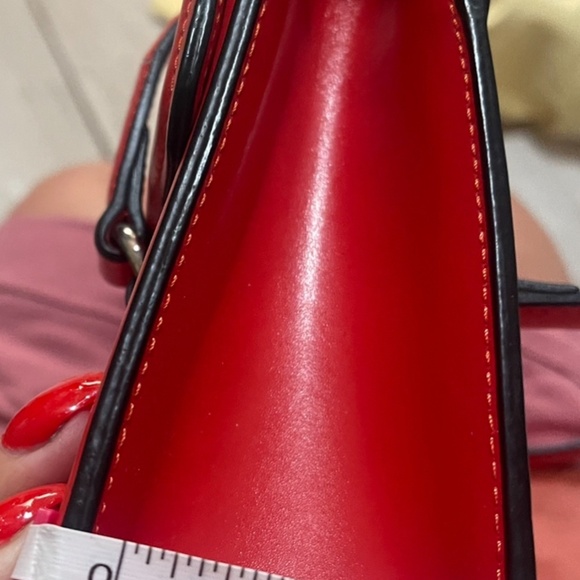 CYBER SPECIAL Red Italian Leather Cromia Handbag - Picture 2 of 12